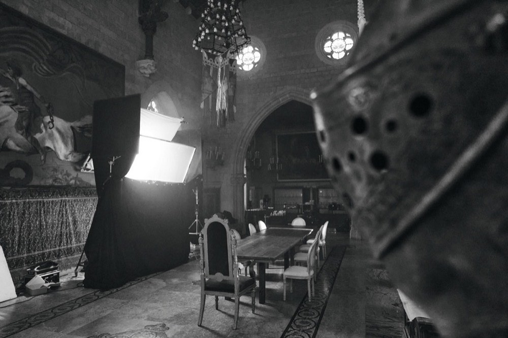 Set de rodaje en un castillo